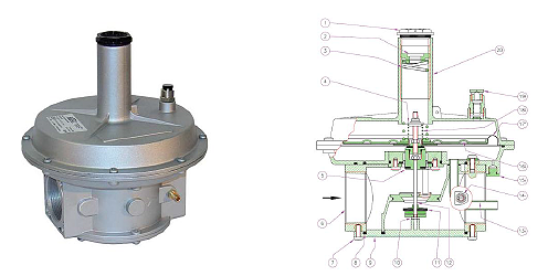 Регулятор RG/2MCS DN32–DN40–DN50 (резьбовое соединение)